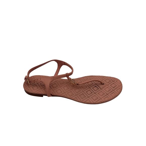 Tory Burch Women's Quilted Marion Tan Sandals 6 - Picture 4 of 6